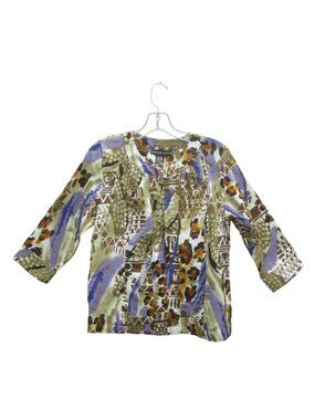 Mirror Image Women Jacket Small S Linen Cotton Jacket Tie Dye Animal Print NWOT